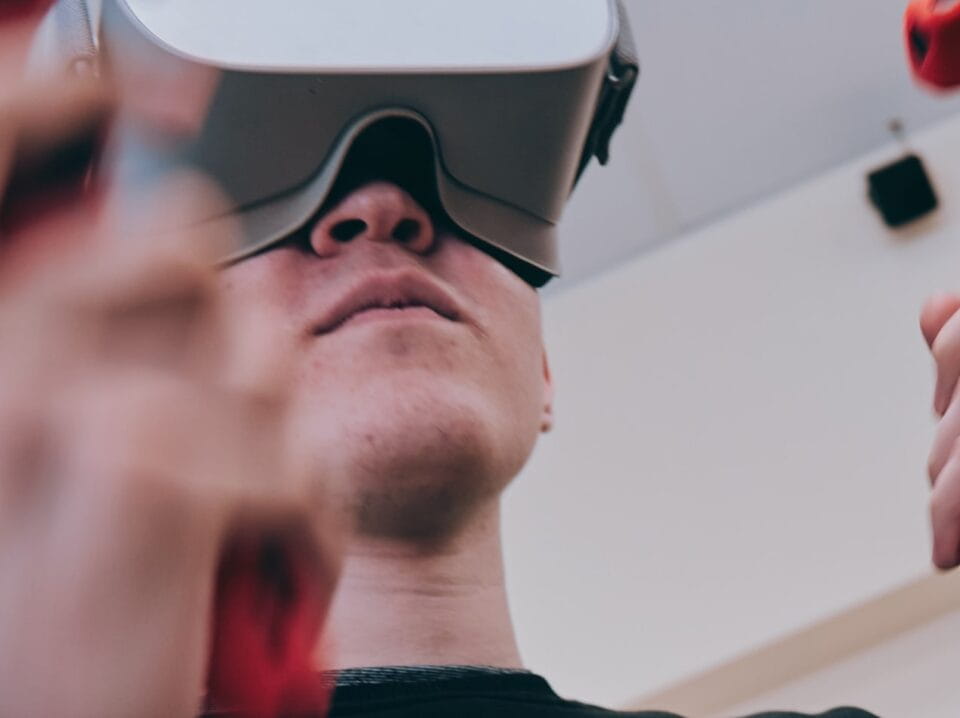 Person wearing VR headset