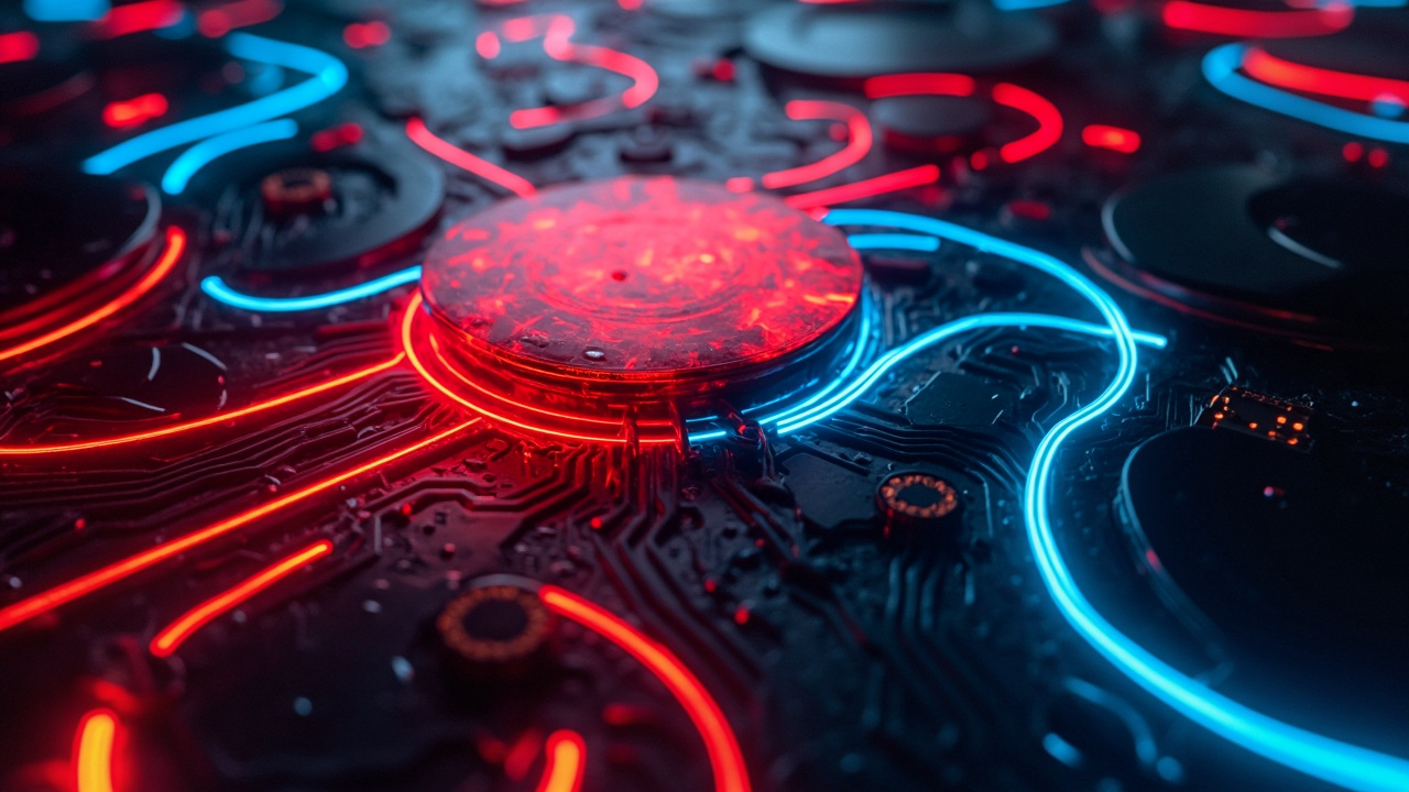 Circuit board with neon lights